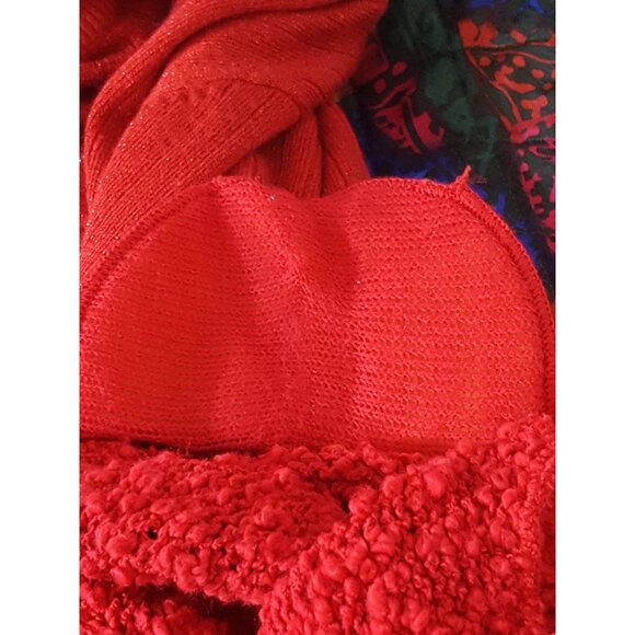 Greenwich Square Sweater Top Vintage 80s Womens Short Sleeve Nubby Red S Acrylic - Picture 9 of 10
